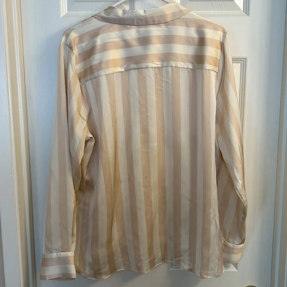 NWOT A NEW DAY satin striped top - Picture 2 of 5